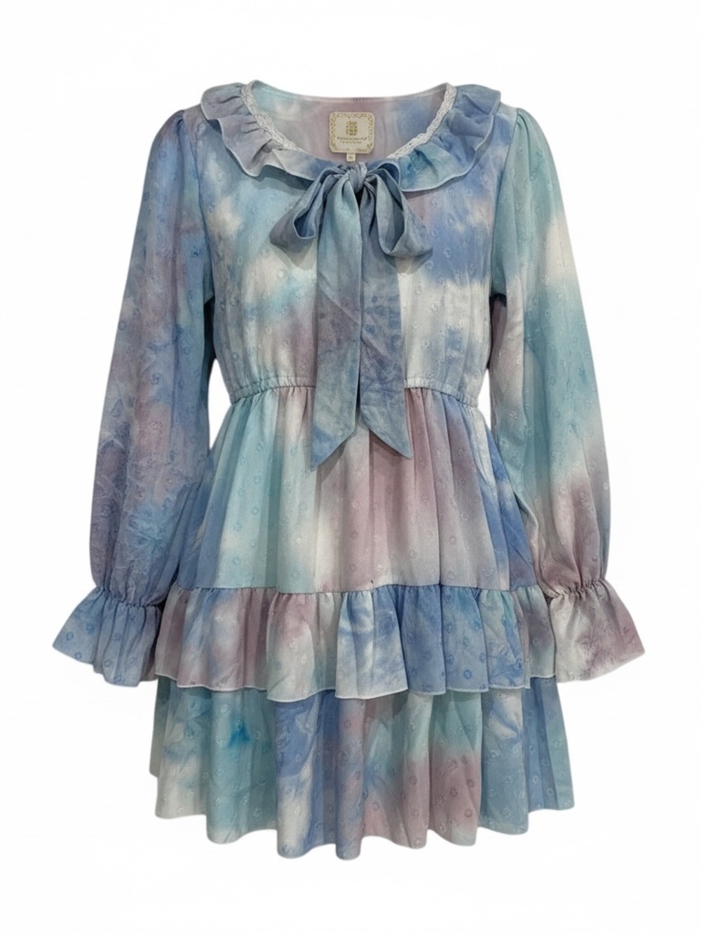 simply southern belted tie dye long sleeve dress